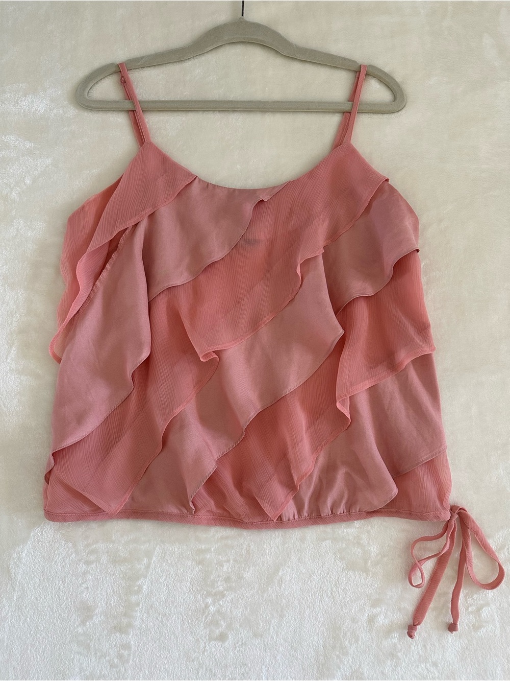 American Eagle Outfitters Dusty Rose Layered Ruffle Cami Top S